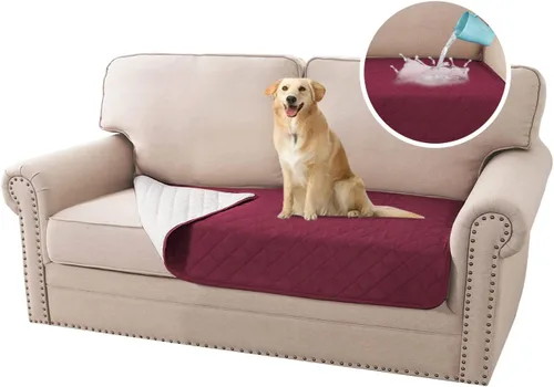 Vista 14 de H.VERSAILTEX Fundas de sofá de 2 plazas para perros, 100 % impermeables, con correas elásticas para mascotas y gatos (sofá biplaza, marrón)