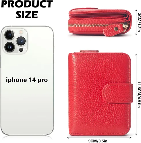 Vista 6 de Estuche organizador de tarjetas de crédito RFID, Rojo -, Minimalista