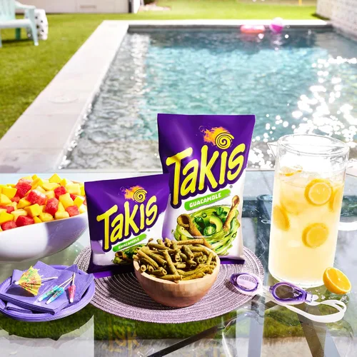 Vista 4 de Takis Chips de tortilla enrollados de guacamole, sabor artificial a guacamole, bolsa de 9.9 onzas