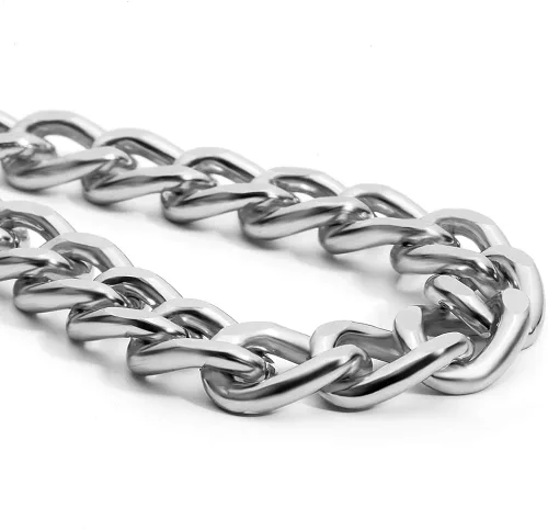 Vista 3 de Daimay Gargantilla de aleación para mujer, cadena gruesa cubana pesada, punk gótico, hip hop, collares de metal - plata, tamaño pequeño, Metal, No