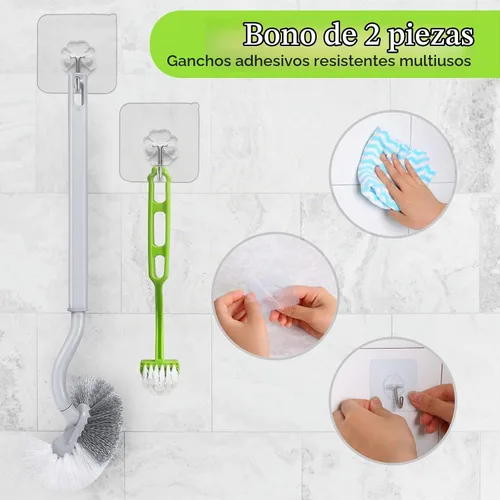 Vista 5 de Paquete de 2 cepillos para inodoro de baño, cepillo de inodoro de diseño