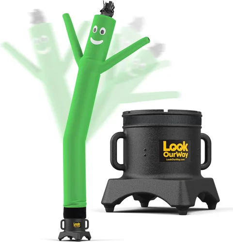 Vista 23 de LookOurWay Air Dancers - Hombre inflable de baile alocado de 7 pies de altura con soplador Sky Dancer - Hombre bailando publicitario inflable negro