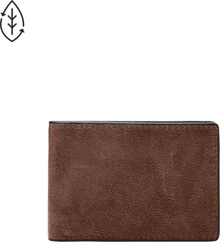 Vista 4 de Fossil Cartera de cuero delgada minimalista plegable con bolsillo frontal para hombre