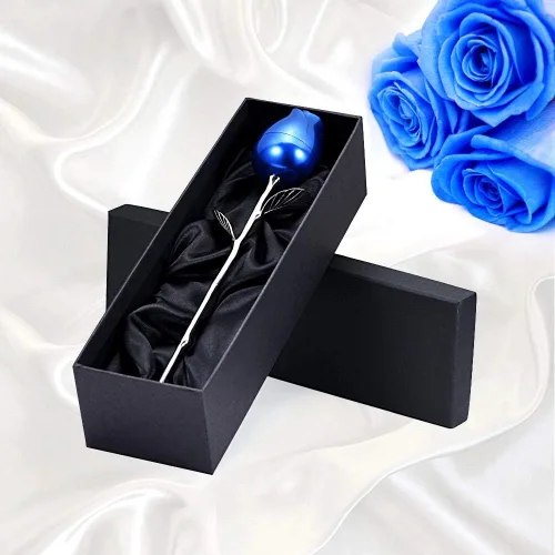 Vista 7 de OIJH Ashes Colgante Joyería Urnas de Perro Acero Inoxidable Cremación Plata y Azul Rosa Flor con Caja Recuerdo Colorido Flor Recuerdo - Plata y Azul