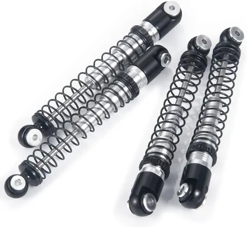 Vista 4 de RC-Hub Amortiguador tele roscado de aluminio 1.890 in para 1/24 Axial SCX24 AXI90081 Deadbolt RC Crawler Car (negro plateado)
