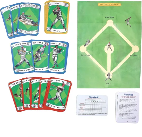 Vista 3 de eeBoo: Juego de cartas y juego de béisbol, 36 cartas de acción con campo plegable, desarrolla el pensamiento estratégico, para edades de 5 años