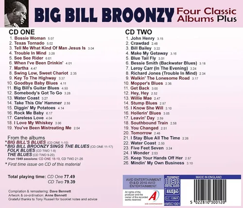 Vista 2 de 4 Classic Albums Plus- Big Bill's BluesSings The BluesFolk BluesBlues