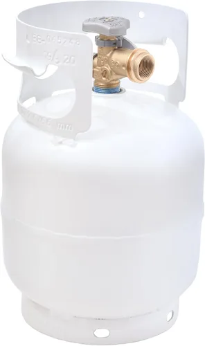 Vista 11 de Flame King YSN5LB-GAUGE - Cilindro de tanque de propano de acero de 5 libras con manómetro y válvulas OPD para parrillas y barbacoas, camping, pesca