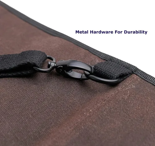 Vista 2 de Bolsa enrollable para cuchillos de chef, lona encerada resistente al agua de 12 onzas, estuche portátil resistente para cuchillos con 11 ranuras