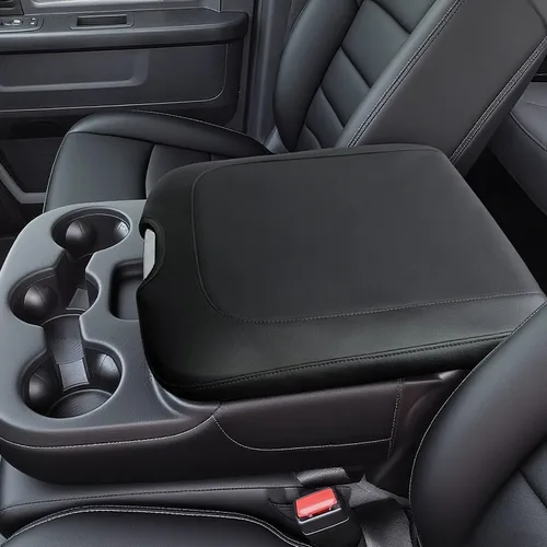 Vista 27 de AOMSAZTO Jumeat - Fundas de consola de asiento para Dodge Ram 1500 2002-2012, fundas para reposabrazos para Dodge Ram 1500, color negro