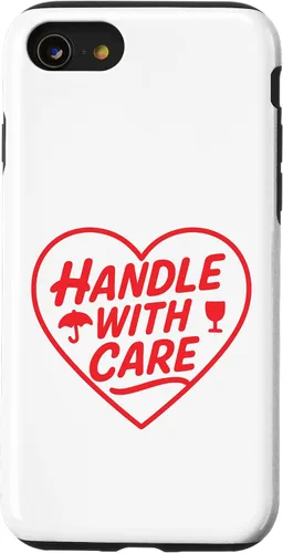Vista 18 de Handle with Care - Cute Heart Warning Design Case for iPhone 17