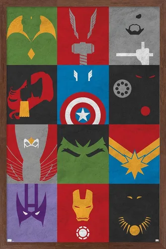 Vista 18 de Trends International Marvel Comics-Avengers-Minimalist Grid Mount Póster de pared