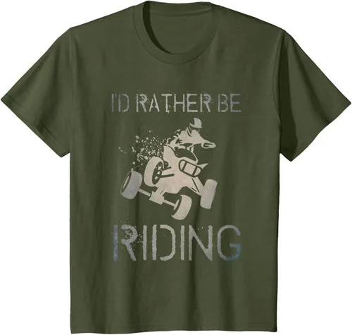 Vista 14 de Camiseta gráfica I'd Rather Be Riding ATV Quad Racing Rider de 4 ruedas, Negro