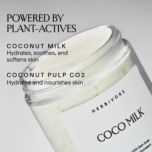 Vista 2 de HERBIVORE Coconut Milk Bath Soak Deeply Hydrating + Skin Softening, Soothing Light Coconut Scent, Vegan, Plant-Based