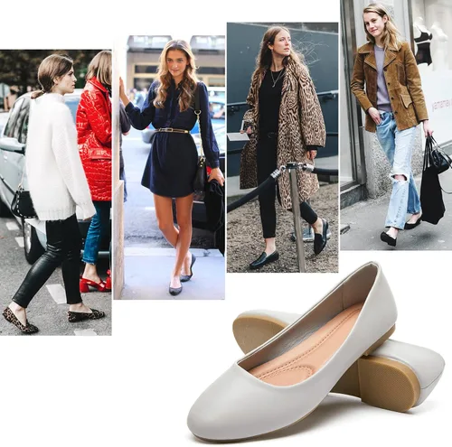 Vista 5 de Hash Bubbie - Zapatos planos para mujer, zapatos de ballet, zapatos de vestir, zapatos cómodos de piel sintética sin cordones para mujer