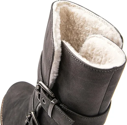 Vista 3 de GLOBALWIN Women's Fur Boots Fashion Combat Ankle Boots For Women