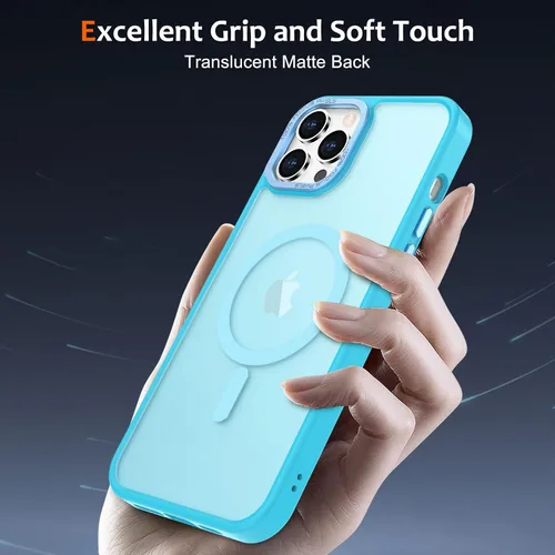 Vista 936 de Anuck - Funda magnética para iPhone 11 compatible con MagSafe, carcasa trasera mate translúcida dura, borde de TPU, delgada, resistente a impactos