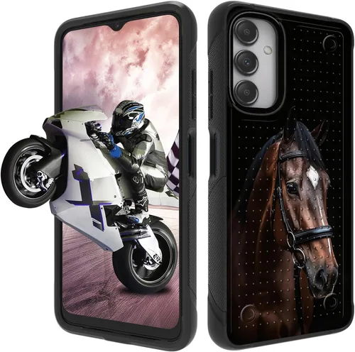 Vista 23 de Funda protectora resistente de doble capa para Samsung A14 5G (parte trasera con textura antideslizante), TPU suave a prueba de golpes, para Samsung