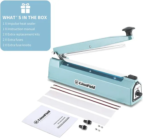 Vista 8 de Sellador Pro, Sellador de calor por impulso patentado de 8 pulgadas, Máquina de sellado de bolsas de polietileno de 2 mm de ancho de sellado, 2 kits