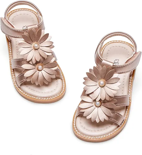 Vista 10 de Kiderence Sandalias de niña de las flores para niñas pequeñas, zapatos de Ck303 Oro