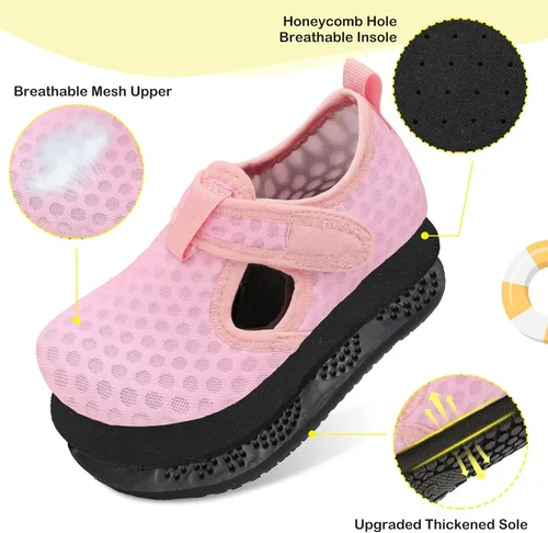 Vista 3 de LeIsfIt Zapatos de agua para niños y niñas, zapatos de playa para bebés, calcetines acuáticos antideslizantes para niños