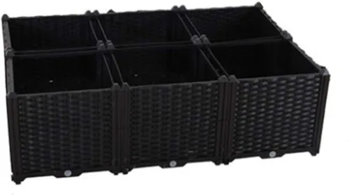 Vista 46 de BAOYOUNI - Juego de jardinera cuadrada para interiores o exteriores, maceta de plástico, caja de cultivo para verduras frescas, hierbas, flores