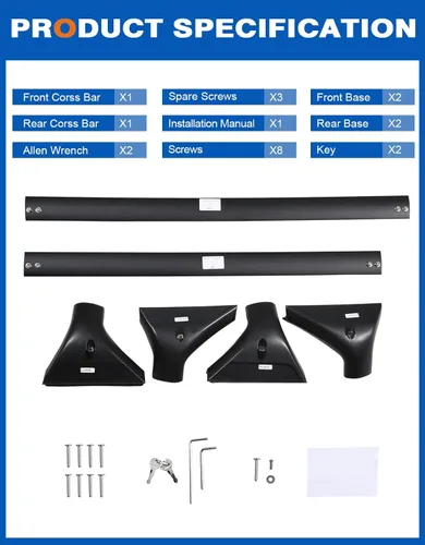 Vista 14 de Wonderdriver Barras Transversales de Techo Bloqueables 260lb Compatibles con Nissan Rogue 2021-2026 (con Rieles de Techo Empotrados), Rieles