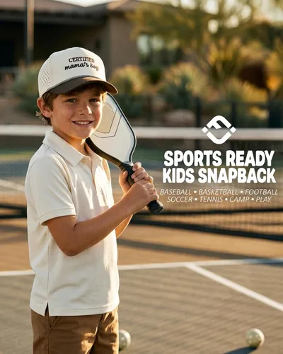 Vista 6 de Funky Junque Sombrero de camionero de cuerda de golf para niños Certificado Mamas Boy - Marrón/Beige