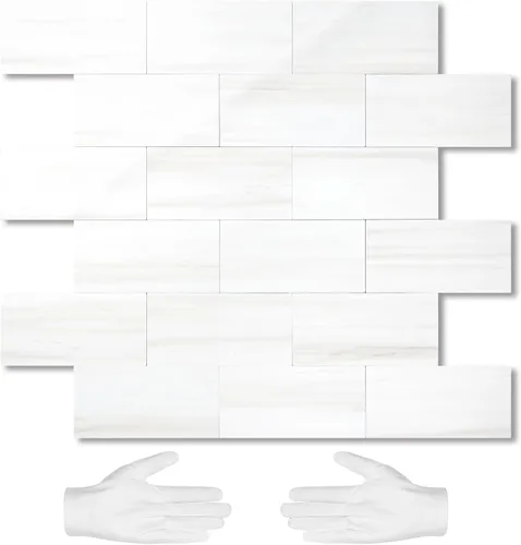 Vista 11 de STICKGOO 1/3 lámina de azulejos para despegar y pegar Subway, azulejos de cocina sin costuras de diseño pulido en rosa-beige eurásico