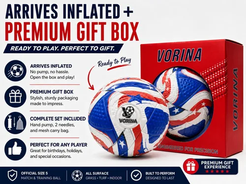 Vista 2 de Balón de fútbol tamaño 5 – Pelota oficial de partido y entrenamiento, piel sintética impermeable térmica, vejiga de butilo, niños, jóvenes, adultos