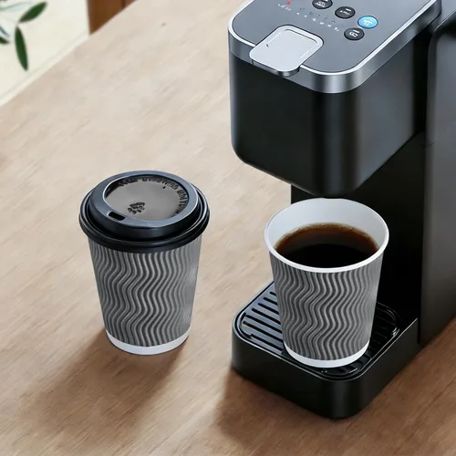 Vista 5 de Lamosi Paquete de 50 tazas de café desechables aisladas de 8 onzas