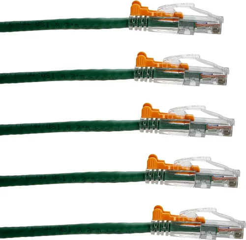 Vista 23 de NTW NTW - Cable de conexión de bloqueo de red patentado CAT6 de 1 pie, sin enganches, azul (NL-U6K-001BL)