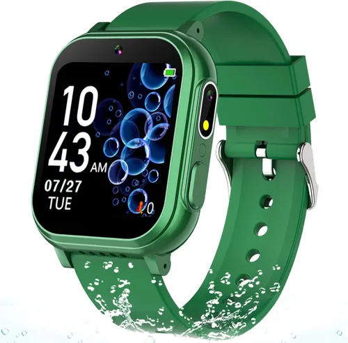 Vista 11 de Reloj inteligente impermeable para niños con 32 juegos, cámara dual, video, seguimiento de hábitos, reproductor de música, podómetro, protectores