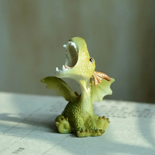 Vista 2 de Top Collection - Estatua miniatura para jardín de hadas y terrario Mini Dragón Rugiendo