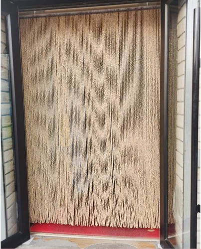 Vista 4 de Cortina de madera con cuentas para puerta, cortinas divisoras de habitación, cortina de decoración de cuentas de bambú para puertas, para pasillo