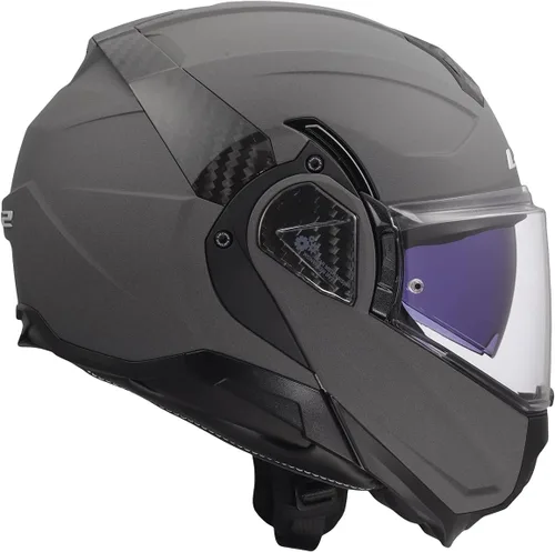 Vista 6 de Cascos LS2 Advant II - Casco modular para motocicleta con protector solar (Gris hormigón mate - Talla L)