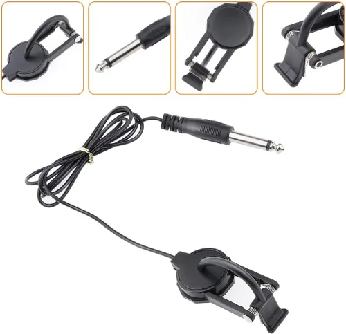 Vista 2 de Alnicov Pastilla de violín WCP-60V Pastilla con clip para violín con conector de 1/4 "2.5M Pastilla de violín profesional