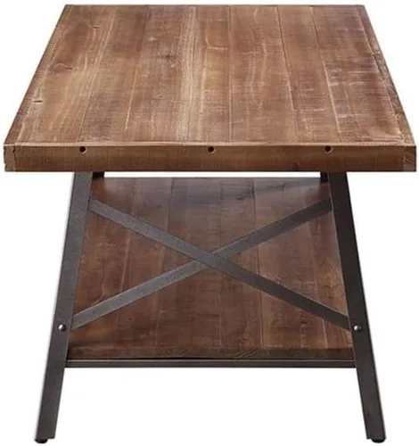 Vista 5 de Acme Ikram Mesa de centro rectangular de madera en roble envejecido y negro arenoso