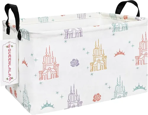 Vista 13 de QUEENLALA Cesta para la colada rectangular/Cesta para la ropa sucia plegable para habitación de niños, para organizar o almacenar, para juguetes