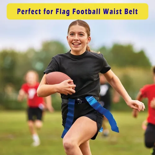 Vista 5 de Cinturón de fútbol web con dos anillos en D de acero inoxidable de 52 pies, cinturón para hombres, mujeres, niños, jóvenes, niños y niñas