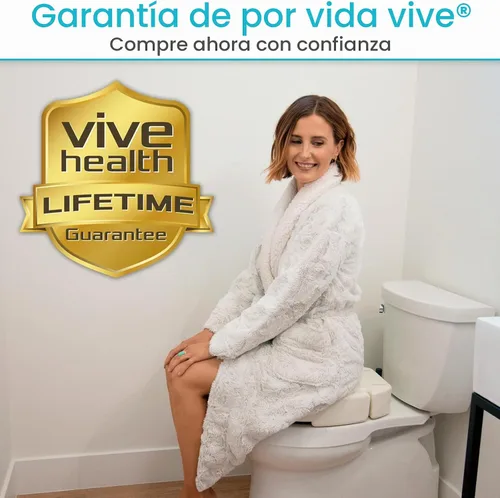 Vista 9 de Vive Asiento de inodoro elevado (alargado, añade 3.5 pulgadas) – Elevador y extensor de asiento de inodoro elevado para personas mayores
