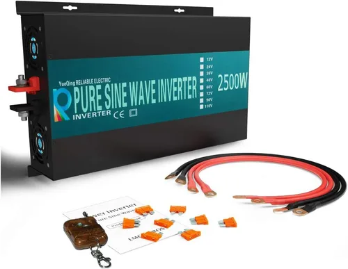 Vista 10 de WZRELB Inversor de corriente de onda sinusoidal pura de 1000W 48V 120V con 2 salidas de CA, inversor de coche