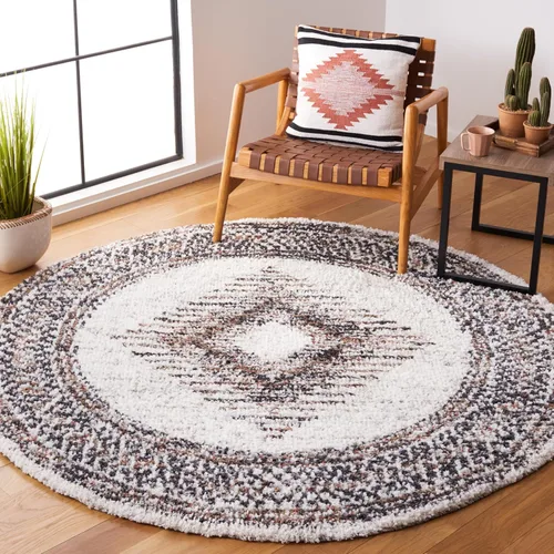 Vista 10 de SAFAVIEH Jericho Shag Collection - Alfombra de pasillo, 2 pies 3 pulgadas x 6 pies, color negro y óxido, no desprende pelusa y de fácil cuidado, 1.2