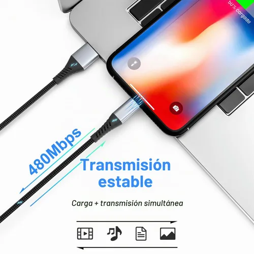 Vista 4 de Cable de carga para iPhone de 6 pulgadas, cable Lightning corto de 0.5 pies para iPhone 14 13