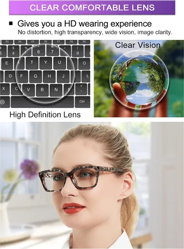 Vista 11 de Lightweight Reading Glasses Men Women Square Spring Hinges Readers 1.00 1.25 1.50 1.75 2.00 2.25 2.50 2.75 3.00