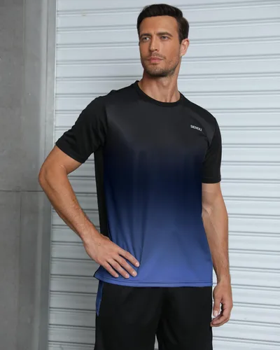 Vista 2 de SIENDIU Conjuntos de entrenamiento para hombre, ropa atlética, camisetas de fútbol, pantalones cortos, paquete de 3 unidades, baloncesto, correr