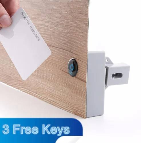 Vista 3 de Sensor de tarjeta IC con batería, cerradura digital para gabinete, cerradura de cajón, cerradura inteligente para gabinete, sin llave, cerradura