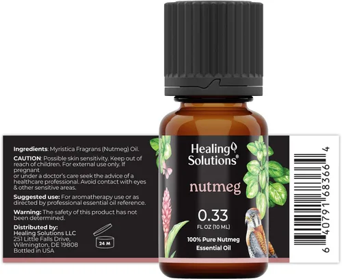 Vista 2 de Healing Solutions Aceite esencial de nuez moscada - 0.33 onzas líquidas