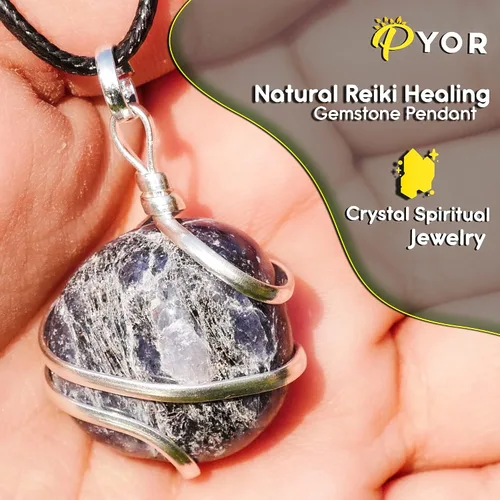 Vista 34 de PYOR Collar con colgante curativo de Reiki de cristal, gemas de buena suerte, prosperidad, riqueza, piedras preciosas naturales, collares de buena