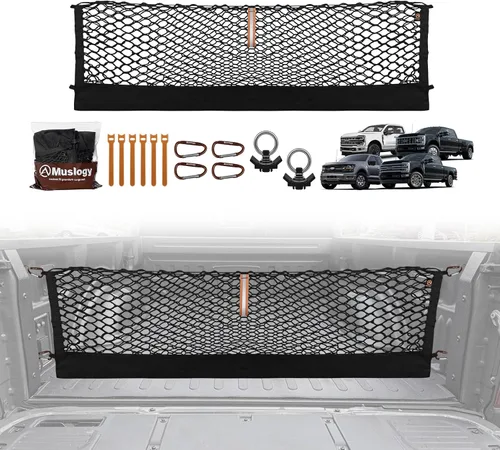Vista 22 de Muslogy Red de carga para maletero estilo sobre compatible con accesorios Jeep Grand Cherokee L 2021-2024 2025, organizador de maletero de ajuste